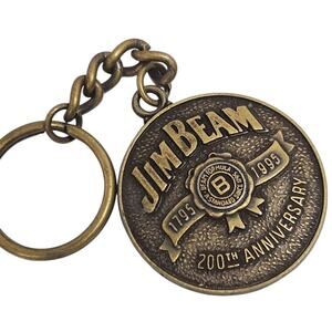 1995 Jim Beam Keychain Zipper Pendant FOB GIFT DAD HUSBAND MEN VTG BAR WHISKEY